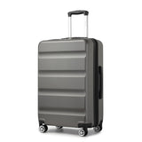 Kono 24 Inch Expandable Spinner Luggage with Wheels Hardshell Medium Checked Suitcase TSA Lock Grey
