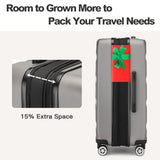 Kono 24 Inch Expandable Spinner Luggage with Wheels Hardshell Medium Checked Suitcase TSA Lock Grey