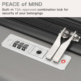 Kono 24 Inch Expandable Spinner Luggage with Wheels Hardshell Medium Checked Suitcase TSA Lock Grey