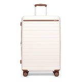 Kono 28 Inch Large Suitcase, Expandable for Long Trips, Impact-Resistant ABS+PC & Silent Wheels, White