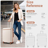 Kono 28 Inch Large Suitcase, Expandable for Long Trips, Impact-Resistant ABS+PC & Silent Wheels, White