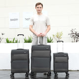 Kono 28 Inch Softside Expandable Checked Luggage with 8 Spinner Wheels TSA Lock Softshell Lightweight Business Travel Suitcase for Men and Women, Black