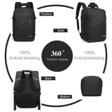 Kono Carry on Backpack, 16" Airplane Approved Under Seat Travel Backpack for Men and Women, Waterproof Lightweight Daypack for Flight 20L (Black, Small)