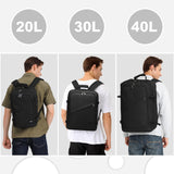 Kono Carry on Backpack, 16" Airplane Approved Under Seat Travel Backpack for Men and Women, Waterproof Lightweight Daypack for Flight 20L (Black, Small)