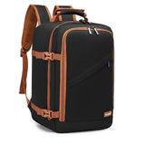 Kono Carry on Backpack, 16" Airplane Approved Under Seat Travel Backpack for Men and Women, Waterproof Lightweight Daypack for Flight 20L, Black/Brown