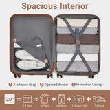 Kono Carry On Luggage 22x14x9 Airline Approved with Spinner Wheels,Lightweight PC+ABS 20 Inch Luggage with TSA Lock,Expandable Hard Shell Carry On Suitcases for Men Women,White