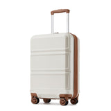 Kono Carry On Luggage 22x14x9 Airline Approved with Spinner Wheels,Lightweight PC+ABS 20 Inch Luggage with TSA Lock,Expandable Hard Shell Carry On Suitcases for Men Women,White