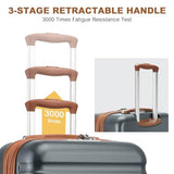 Kono Carry On Luggage 22x14x9 Expandable 20Inch Hardshell TSA Lock Grey