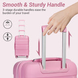 Kono Carry On Luggage 28 Inch Checked - Large Hard Shell Travel Trolley 4 Spinner Wheels Lightweight Polypropylene Suitcase with TSA Lock, Pink