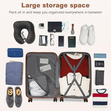 Kono Checked Luggage 28in Expandable Hardside TSA Lock Cream