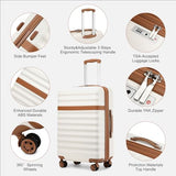 Kono Checked Luggage 28in Expandable Hardside TSA Lock Cream