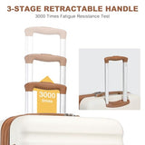 Kono Checked Luggage 28in Expandable Hardside TSA Lock Cream