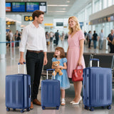 Kono Expandable Luggage 3 Piece Set Hardshell Lightweight 20in 24in 28in Carry On Suitcase with Spinner Wheels TSA Lock(Navy)