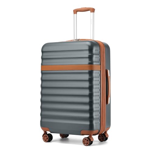 Kono Medium Sized Checked Luggage, 24 Inch Expandable with Spinner Wheels, TSA Lock, ABS + PC Lightweight Travel Suitcase with Larger | Backpacks4Less