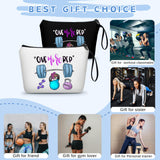 KONSOM Workout Gym Exercise Gifts for Fitness Lovers Personal Trainer Women Female Friends Sister Friend, Small Black Makeup Cosmetic Bag