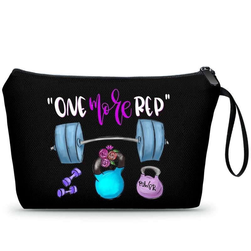 KONSOM Workout Gym Exercise Gifts for Fitness Lovers Personal Trainer Women Female Friends Sister Friend, Small Black Makeup Cosmetic Bag