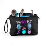 KONSOM Workout Gym Exercise Gifts for Fitness Lovers Personal Trainer Women Female Friends Sister Friend, Small Black Makeup Cosmetic Bag