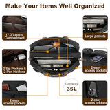 koolehaoda 3 in 1 Convertible Briefcase Backpack 17.3 inch Laptop Backpack Case Messenger Bag for Men, Multi-Functional Computer Bag for Travel Bussiness Men Women (Black)