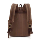 koolehaoda Vintage Canvas Backpack Rucksack Unisex Casual Backpack for 12 - 17" Laptop Backpack Travel Camping Hiking Bag (L - Coffee)