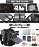 Kopduki Travel Backpack for Women Men, 17.3"x13.4"x7.9" Carry on Backpack TSA Flight Approved Water - resistant Traveling Backpacks with Laptop Compartment Fits 15.6 Inch Laptop Casual daypack College