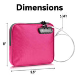 KOSMCCO Beach Locking Bag, 9x7.5 Inch Portable Safe for Phone, Wallet, Keys | Anti - Theft Locking Travel Pouch for Pool, Vacation (Rose Red)