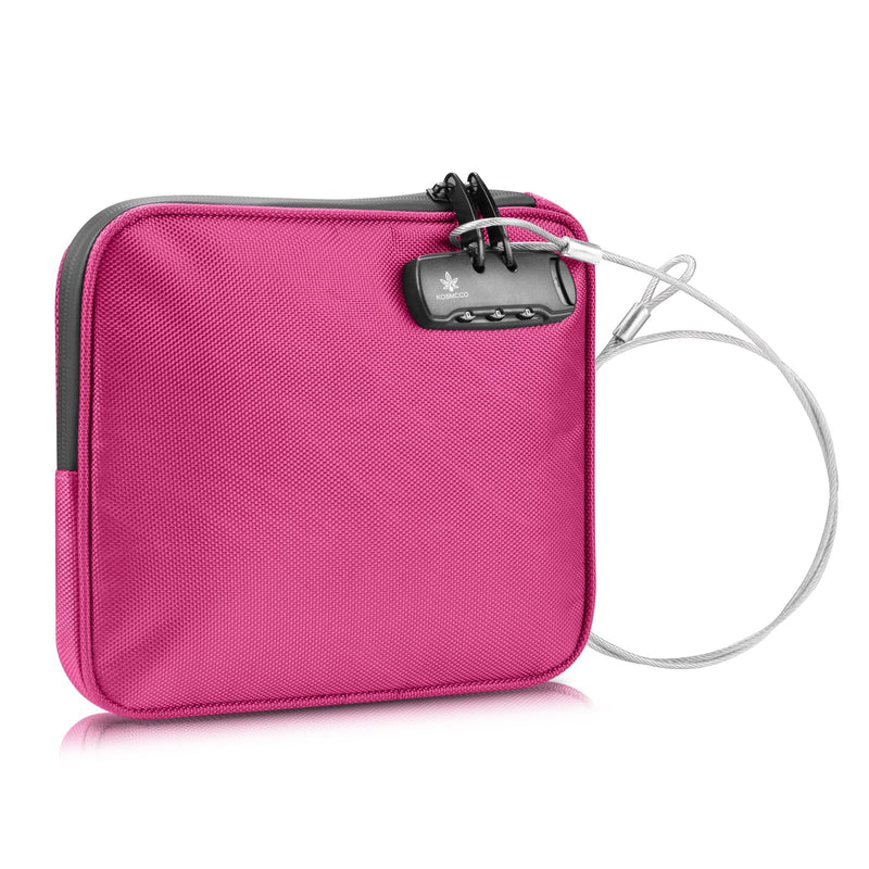 KOSMCCO Beach Locking Bag, 9x7.5 Inch Portable Safe for Phone, Wallet, Keys | Anti - Theft Locking Travel Pouch for Pool, Vacation (Rose Red)