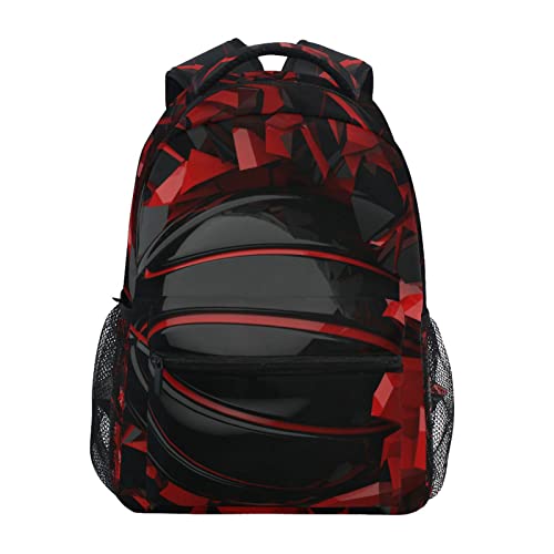 Krafig Red Black Basketball Boys Girls Kids School Backpacks Bookbag, Elementary School Bag Travel Backpack Daypack | Backpacks4Less