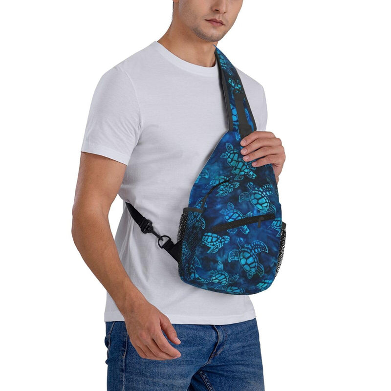 Krirteh Sea Turtle Sling Bag - Women's & Men's Fashion Backpack, Crossbody, Shoulder & Chest Bag - Travel & Hiking Daypack