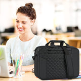 KROSER 17 Inch Expandable Laptop Bag for Men and Women - Waterproof Computer Case With Anti - Theft, Messenger Shoulder Briefcase for Business, Office, Travel - Black