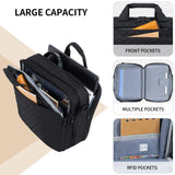 KROSER 17 Inch Expandable Laptop Bag for Men and Women - Waterproof Computer Case With Anti - Theft, Messenger Shoulder Briefcase for Business, Office, Travel - Black
