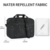 KROSER 17 Inch Expandable Laptop Bag for Men and Women - Waterproof Computer Case With Anti - Theft, Messenger Shoulder Briefcase for Business, Office, Travel - Black