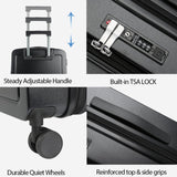 KROSER Carry On Luggage with Spinner Wheels & Built - in TSA Lock, Expandable Top Opening Hard Shell Suitcase Large Capacity Durable Rolling Luggage with USB Port, Carry - On 20 - Inch, Black