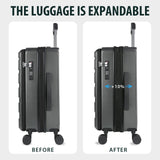 KROSER Carry On Luggage with Spinner Wheels & Built - in TSA Lock, Expandable Top Opening Hard Shell Suitcase Large Capacity Durable Rolling Luggage with USB Port, Carry - On 20 - Inch, Steel Grey