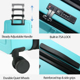 KROSER Carry On Luggage with Spinner Wheels & Built - in TSA Lock, Expandable Top Opening Hard Shell Suitcase Large Capacity Durable Rolling Luggage with USB Port, Carry - On 20 - Inch, Lake Blue