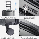 KROSER Carry On Luggage with Spinner Wheels & Built - in TSA Lock, Expandable Top Opening Hard Shell Suitcase Large Capacity Durable Rolling Luggage with USB Port, Carry - On 20 - Inch, Steel Grey