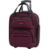 KROSER Carry On Underseat Multi - functional, 16 - inch Underseater Lightweight Overnight Suitcase for Women, Burgundy