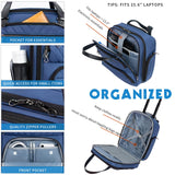 KROSER Carry On Underseat Multi - functional, 16 - inch Underseater Lightweight Overnight Suitcase for Women, Haze Blue