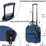 KROSER Carry On Underseat Multi - functional, 16 - inch Underseater Lightweight Overnight Suitcase for Women, Haze Blue