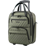 KROSER Carry On Underseat Multi - functional, 16 - inch Underseater Lightweight Overnight Suitcase for Women, Olive