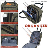 KROSER Carry On Underseat Multi - functional, 16 - inch Underseater Lightweight Overnight Suitcase for Women, Olive