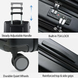 KROSER Hardside Expandable Carry On Luggage 22x14x9 Airline Approved With Front Business Pockets, 20 Inch Suitcases with Wheels, Carry on Suitcase with TSA Lock & USB Port, Black - Haze Blue