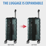 KROSER Hardside Expandable Carry On Luggage with Spinner Wheels & Built - in TSA Lock, Durable Suitcase Rolling Luggage with USB Port, Carry - On 20 - Inch, Dark Green