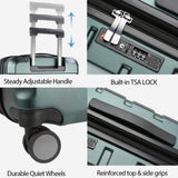 KROSER Hardside Expandable Carry On Luggage with Spinner Wheels & Built - in TSA Lock, Durable Suitcase Rolling Luggage with USB Port, Carry - On 20 - Inch, Dark Green