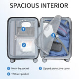 KROSER Hardside Expandable Carry On Luggage with Spinner Wheels & Built - in TSA Lock, Durable Suitcase Rolling Luggage with USB Port, Carry - On 20 - Inch, Lake Blue