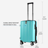 KROSER Hardside Expandable Carry On Luggage with Spinner Wheels & Built - in TSA Lock, Durable Suitcase Rolling Luggage with USB Port, Carry - On 20 - Inch, Lake Blue