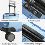 KROSER Hardside Expandable Carry On Luggage with Spinner Wheels & Built - in TSA Lock, Durable Suitcase Rolling Luggage with USB Port, Carry - On 20 - Inch, Light Blue