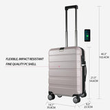 KROSER Hardside Expandable Carry On Luggage with Spinner Wheels & Built - in TSA Lock, Durable Suitcase Rolling Luggage with USB Port, Carry - On 20 - Inch, Matte Purple/Pink