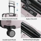 KROSER Hardside Expandable Carry On Luggage with Spinner Wheels & Built - in TSA Lock, Durable Suitcase Rolling Luggage with USB Port, Carry - On 20 - Inch, Matte Purple/Pink