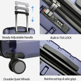 KROSER Hardside Expandable Carry On Luggage with Spinner Wheels & Built - in TSA Lock, Durable Suitcase Rolling Luggage with USB Port, Carry - On 20 - Inch, Navy