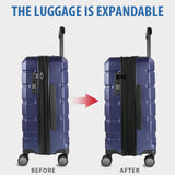 KROSER Hardside Expandable Carry On Luggage with Spinner Wheels & Built - in TSA Lock, Durable Suitcase Rolling Luggage with USB Port, Carry - On 20 - Inch, Navy